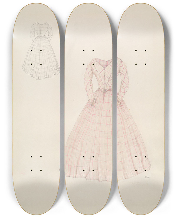 Triptych art skateboard deck of Arelia Arbo Dress_9 by Arelia Arbo
