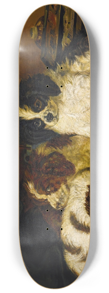English School - Three Spaniel Puppies 8.25 inch art skate deck