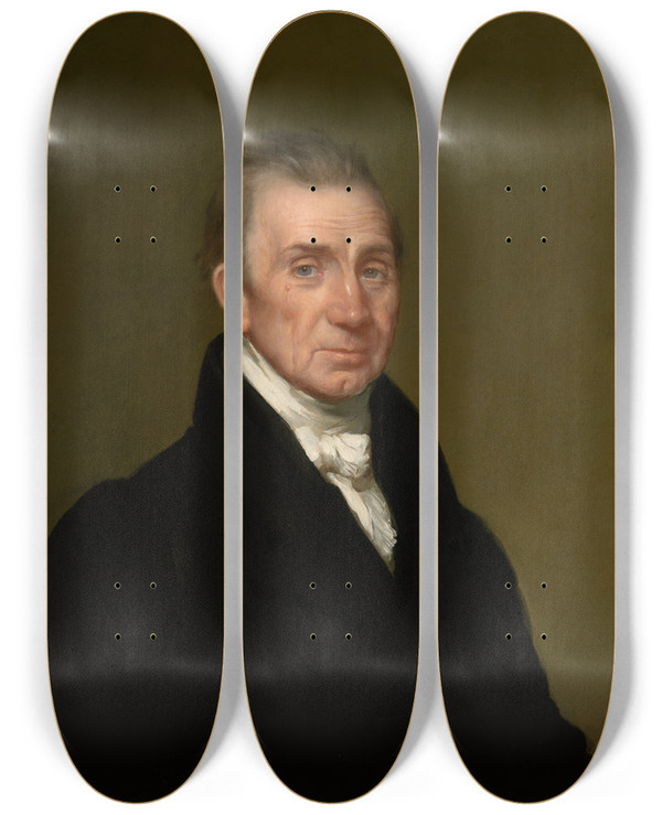 Triptych art skateboard deck of Chester Harding James Monroe by Chester Harding (1792-1866)