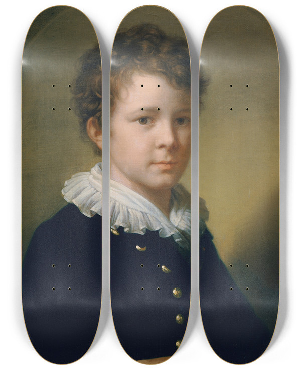 Triptych art skateboard deck of Johann Baptist Von Lampi The Elder Johann Baptist Lampi Ein Enkel Des Knstlers by Johann Baptist Von Lampi The Elder (1751-1830)