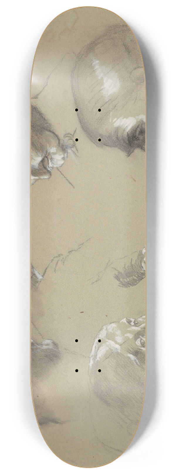 Enoch Wood Perry Jr. - Studies of an Elderly Woman 8.25 inch art skate deck