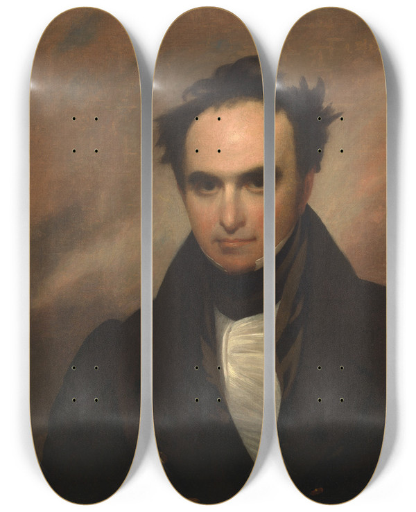Triptych art skateboard deck of Francis Alexander Daniel Webster_2 by Francis Alexander (1800-1880)