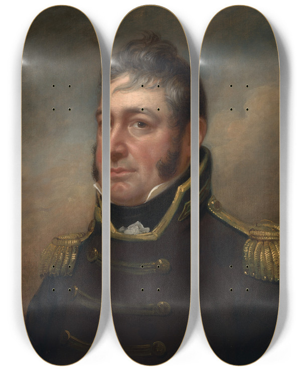 Triptych art skateboard deck of Rembrandt Peale William Bainbridge by Rembrandt Peale (1778-1860)