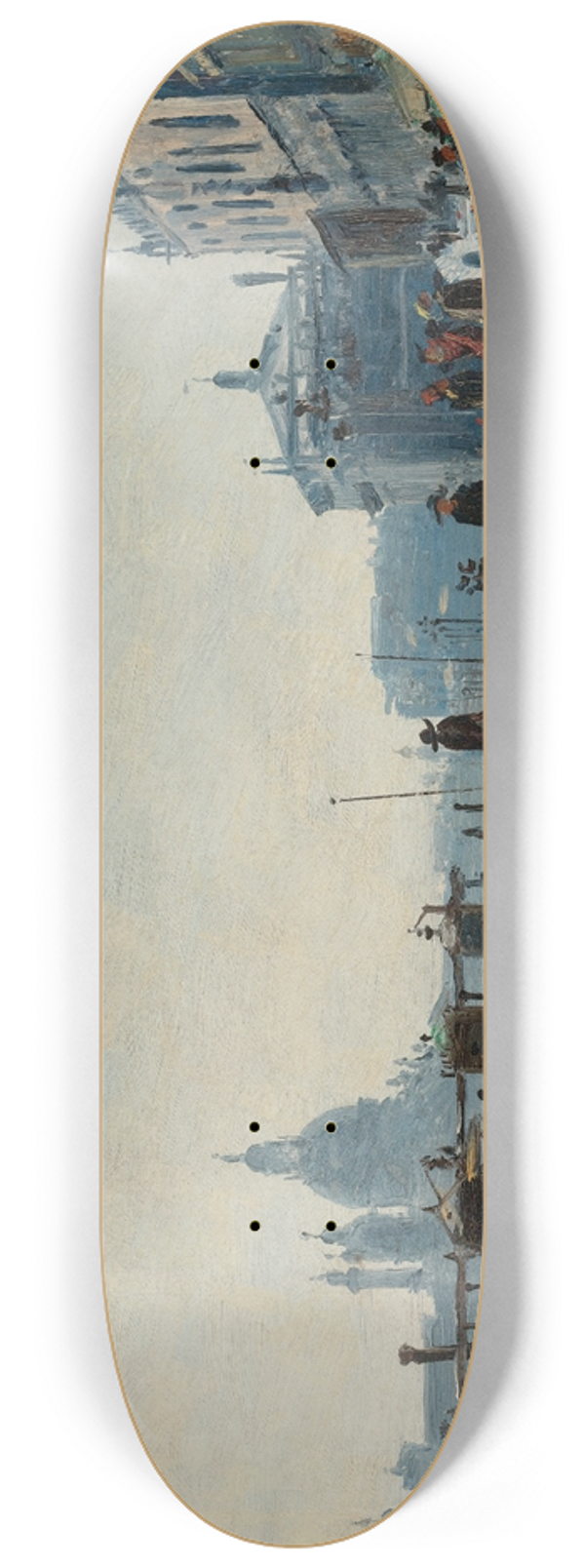 Ercole Calvi - View Of The Riva Degli Schiavoni, Venice, Looking West Towards The Palazzo Ducale And The Punta Della Dogana 8.25 inch art skate deck