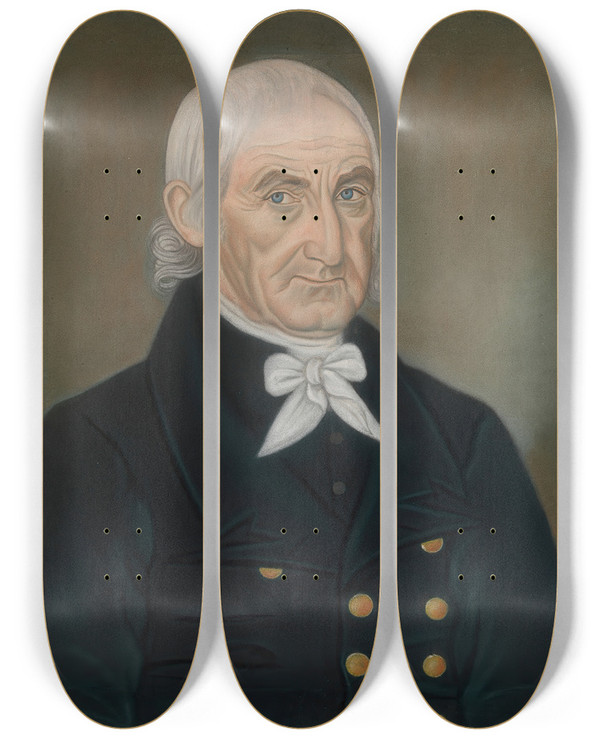 Triptych art skateboard deck of Micah Williams Captain Abraham Vorhees by Micah Williams (1782-1837)