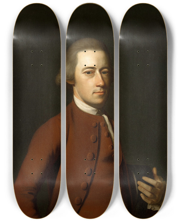 Triptych art skateboard deck of John Singleton Copley Samuel Verplanck by John Singleton Copley (1738-1815)