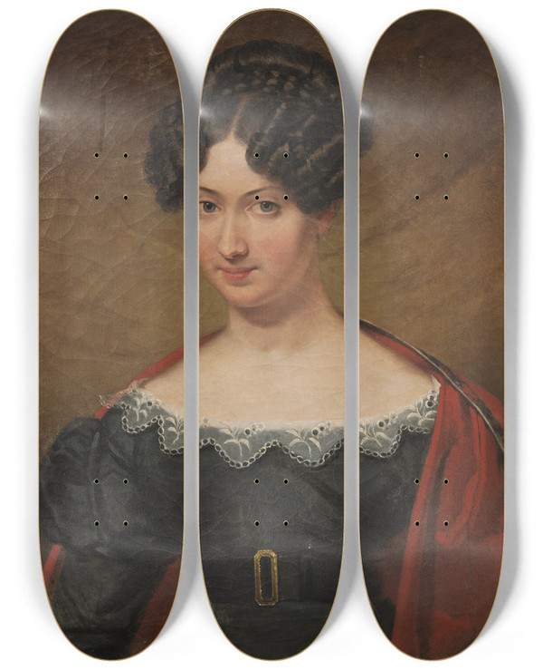 Triptych art skateboard deck of Johan Gustaf Sandberg Elizabeth Seton 18041827 by Johan Gustaf Sandberg (1782-1854)