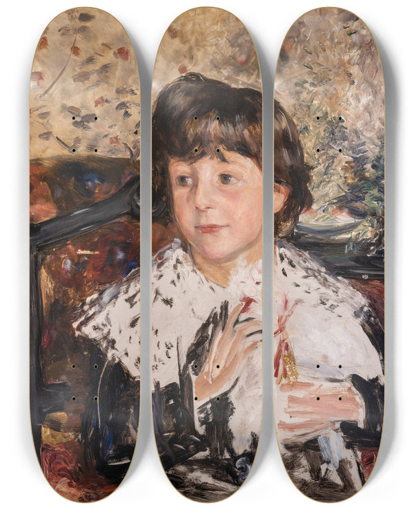 Triptych art skateboard deck of Ernst Josephson Edvard Heyman As A Boy by Ernst Josephson (1851-1906)