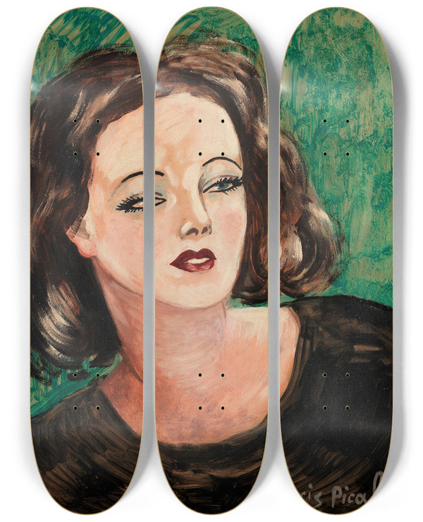 Triptych art skateboard deck of Francis Picabia Sans Titre_18 by Francis Picabia (1879-1953)