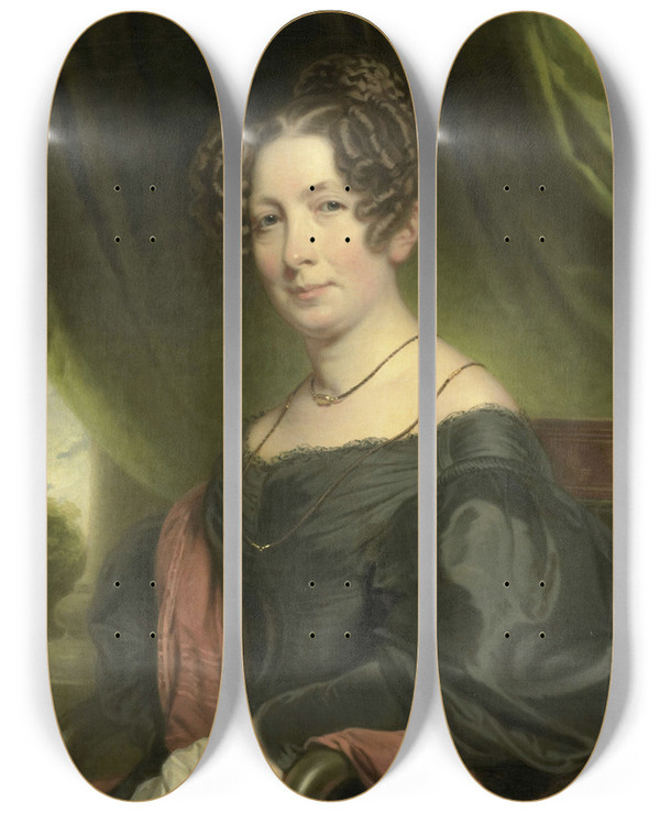 Triptych art skateboard deck of Charles Howard Hodges Maria Antoinette Charlotte Sanderson 17821859 Wife Of Johan Fraser by Charles Howard Hodges (1764-1837)