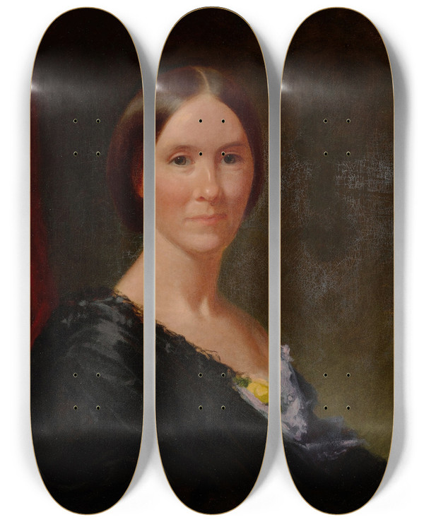 Triptych art skateboard deck of William Merritt Chase Mrs Margaret Creighton Bateman Shelter Island New York by William Merritt Chase (1849-1916)