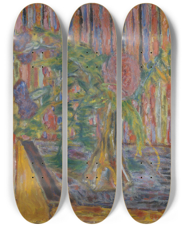 Triptych art skateboard deck of Pierre Bonnard Flower Vase by Pierre Bonnard (1867-1947)
