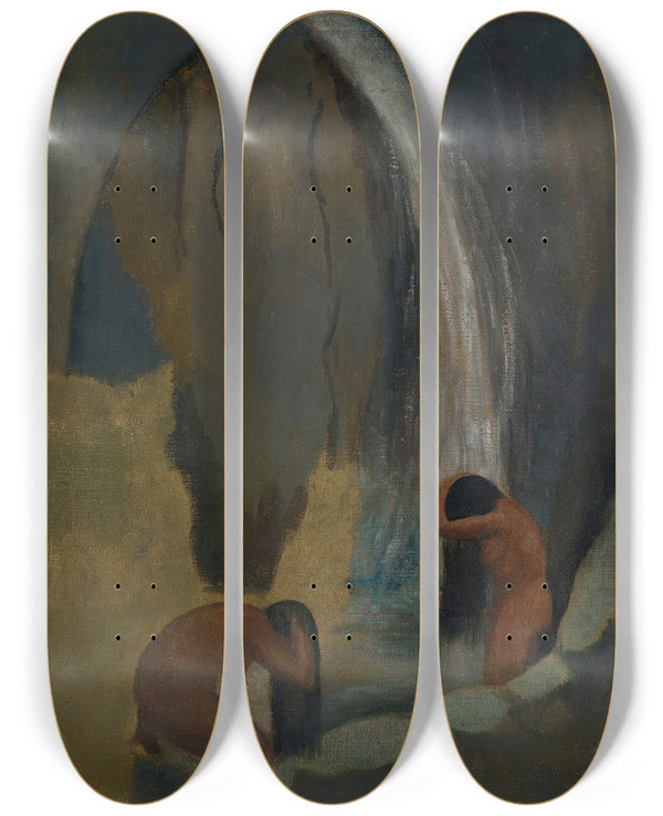 Triptych art skateboard deck of Fermn Revueltas Baistas by Fermin Revueltas (1901-1935)