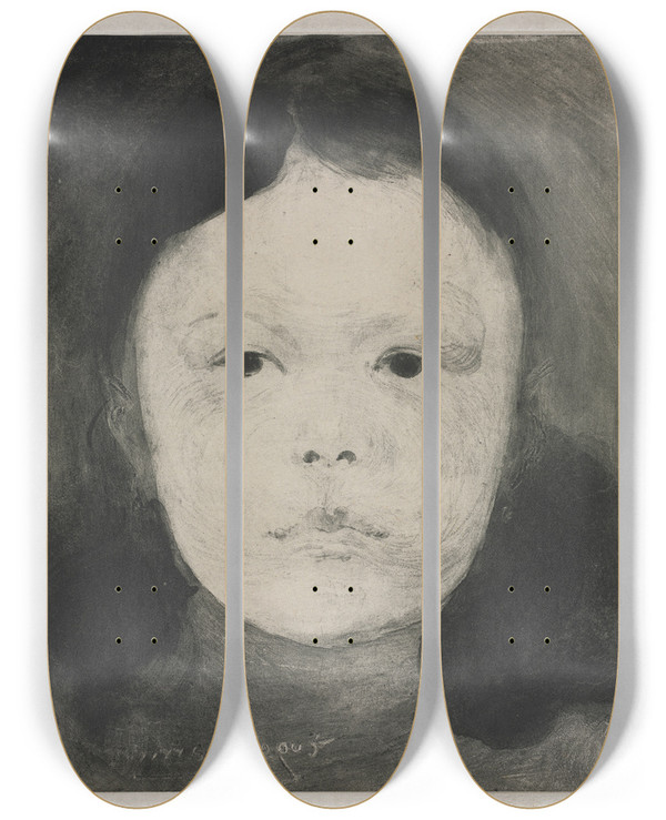 Triptych art skateboard deck of Eugne Carriere Marguerite Carrire by Eugene Carriere (1849-1906)