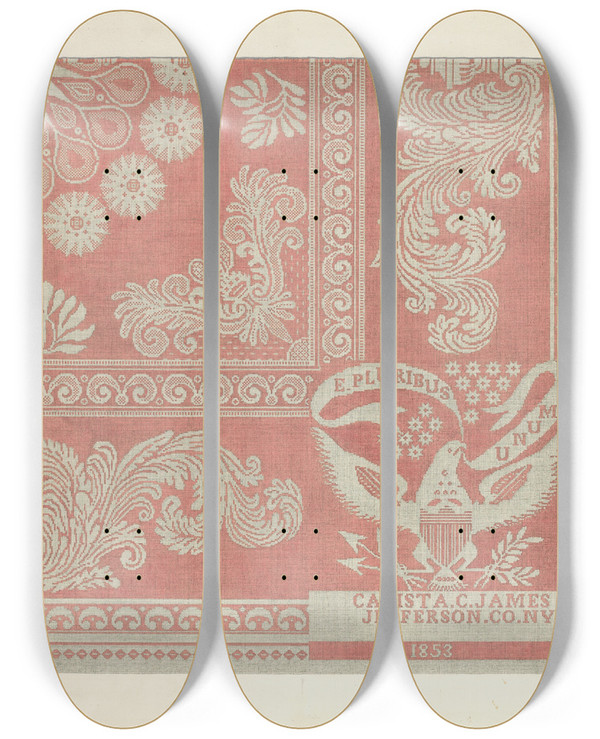 Triptych art skateboard deck of Arthur G Merkley Tyler Coverlet_8 by Arthur G Merkley