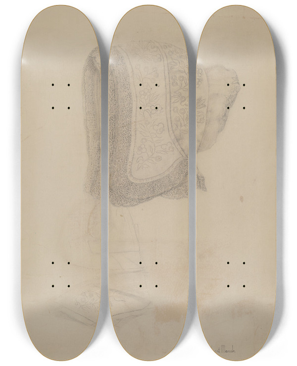 Triptych art skateboard deck of Herbert Marsh Night Cap by Herbert Marsh