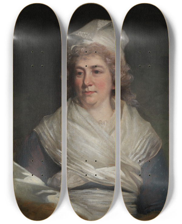 Triptych art skateboard deck of John Hoppner Mrs Richard Bache Sarah Franklin 17431808 by John Hoppner (1758-1810)