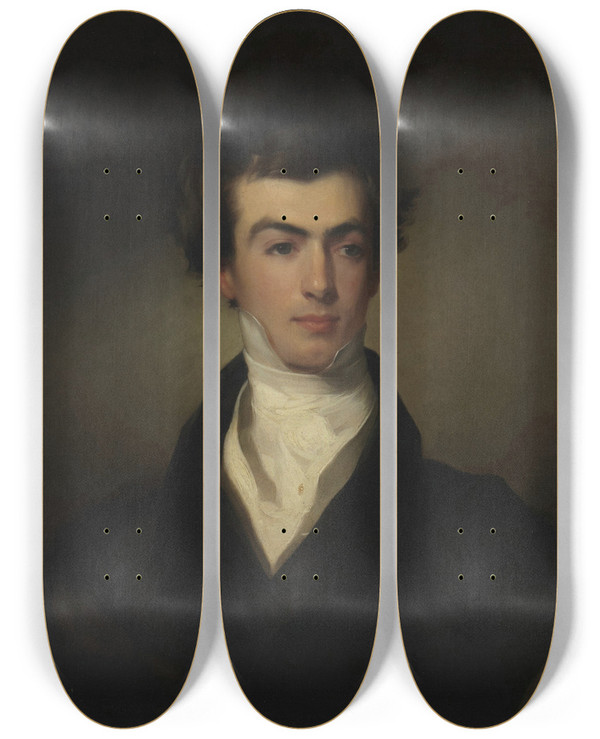 Triptych art skateboard deck of Thomas Sully William Alston Class Of 1825 by Thomas Sully (1783-1872)