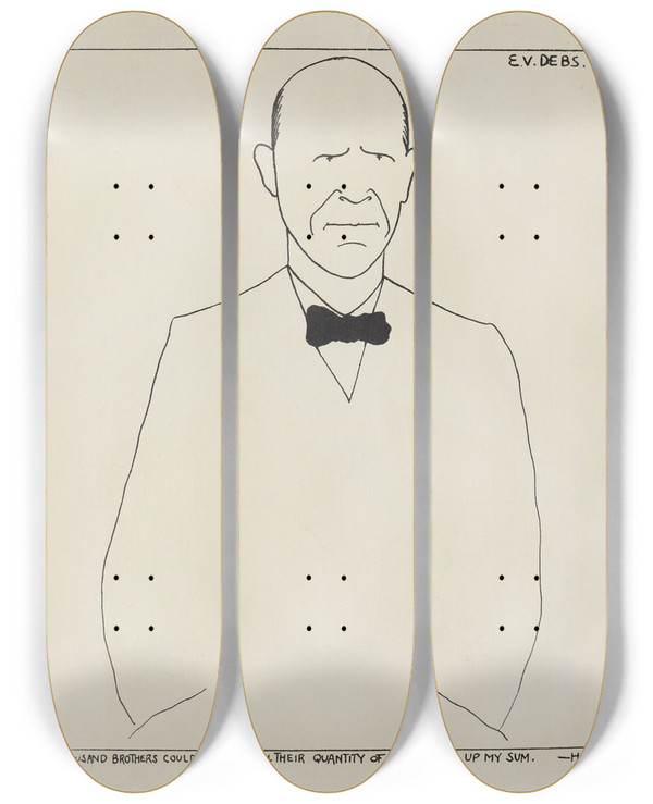 Triptych art skateboard deck of Carlo De Fornaro Mortals Immortals Pl16 by Carlo de Fornaro (1872-1949)