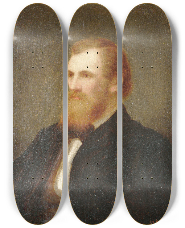 Triptych art skateboard deck of Henry Augustus Loop John Quincy Adams Ward by Henry Augustus Loop (1831-1895)
