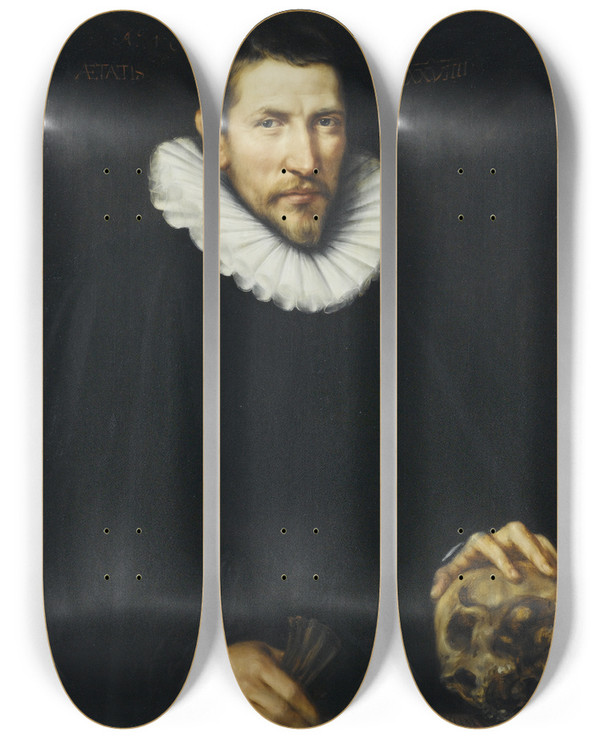 Triptych art skateboard deck of Aert Pietersz Simon Schaep 15661646 by Aert Pietersz (1550-1612)