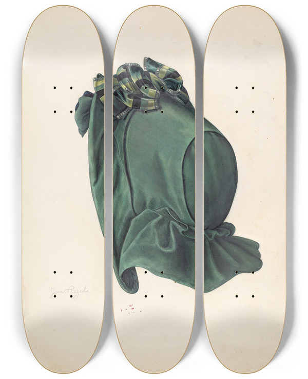 Triptych art skateboard deck of Jean Peszel Hat_2 by Jean Peszel