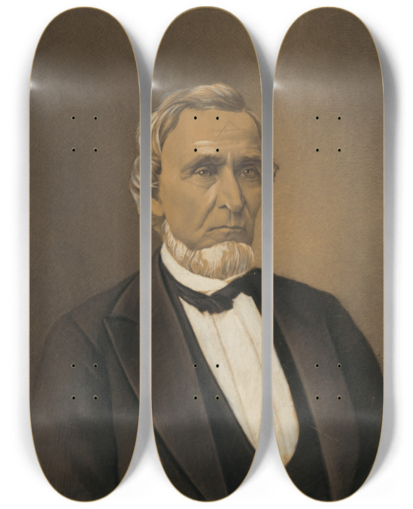 Triptych art skateboard deck of L Wieser James M Edmunds by L Wieser (1881)