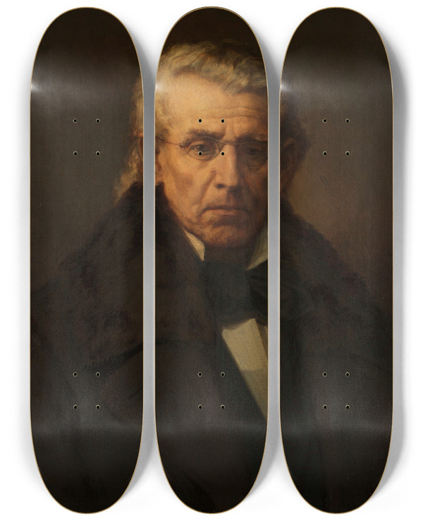 Triptych art skateboard deck of Christian Griepenkerl Der Maler Josef Von Fhrich by Christian Griepenkerl (1839-1916)