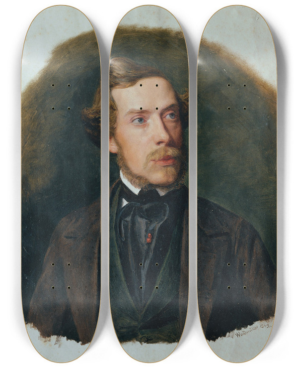 Triptych art skateboard deck of Ferdinand Georg Waldmller Gustav Barth Chormeister Des Wiener Mnnergesangsvereins by Ferdinand Georg Waldmuller (1793-1865)