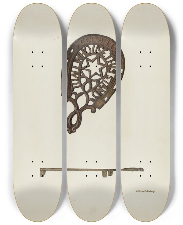 Triptych art skateboard deck of William Ludwig Trivet_2 by William Ludwig
