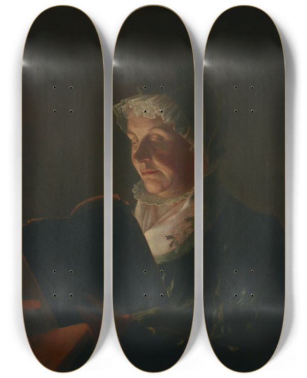 Triptych art skateboard deck of Samuel Finley Breese Morse Elizabeth Ann Breese Morse by Samuel Finley Breese Morse (1791-1872)