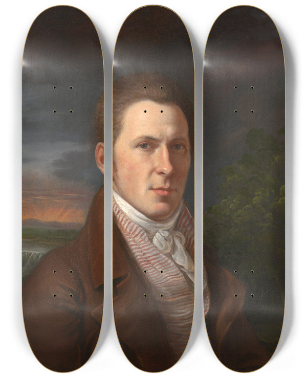 Triptych art skateboard deck of Charles Willson Peale Rembrandt Peale by Charles Willson Peale (1741-1827)