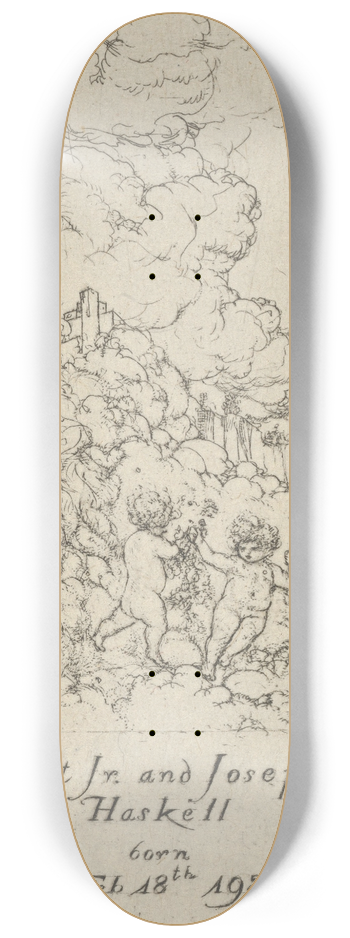 Ernest Haskell - Birth of Ernest Jr., and Josephine Haskell 8.25 inch art skate deck