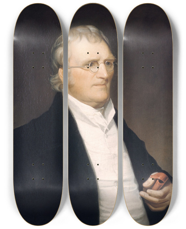 Triptych art skateboard deck of Jacob Eichholtz Samuel Humes by Jacob Eichholtz (1776-1842)