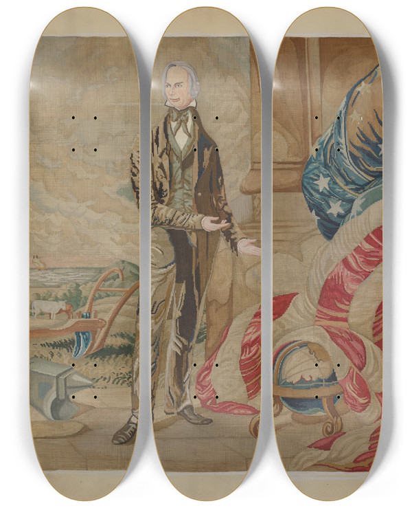 Triptych art skateboard deck of Jules Lefevere Needlepoint Picture_1 by Jules Lefevere