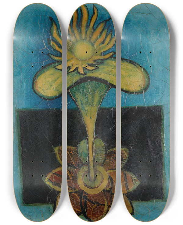 Triptych art skateboard deck of Francis Picabia La Fleur by Francis Picabia (1879-1953)