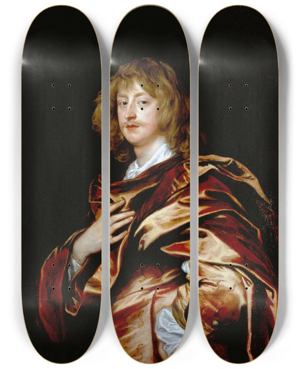 Triptych art skateboard deck of Anthony Van Dyck George Digby 2Nd Earl Of Bristol by Anthony Van Dyck (1599-1641)