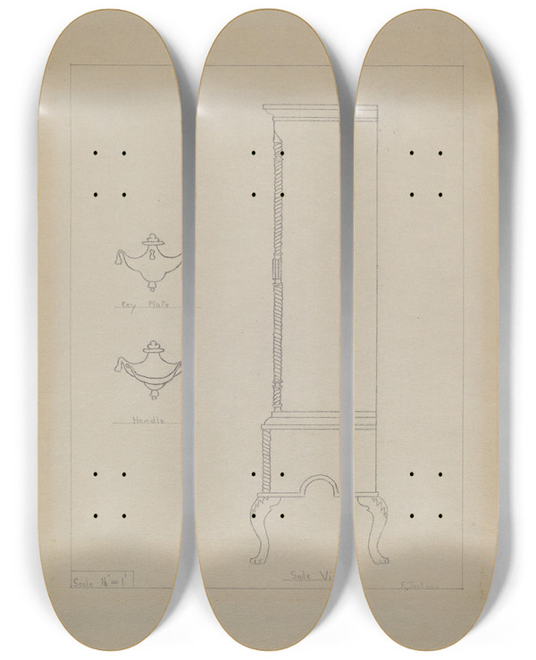 Triptych art skateboard deck of Frederick Jackson Highboy_1 by Frederick Jackson