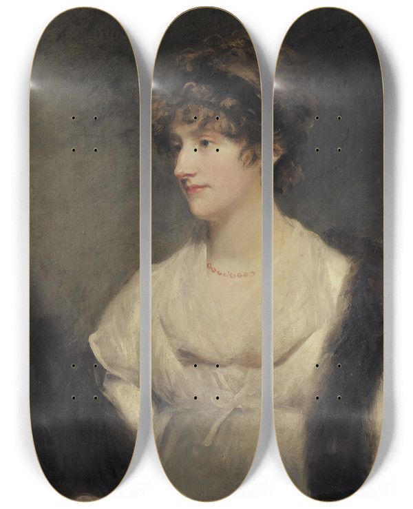 Triptych art skateboard deck of John Hoppner Portrait Of Jane Frere Lady Orde by John Hoppner (1758-1810)