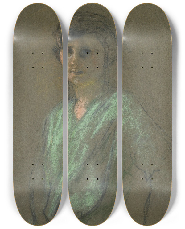 Triptych art skateboard deck of Douard Vuillard Portrait Dirne Montanet_1 by douard Vuillard (1868-1940)
