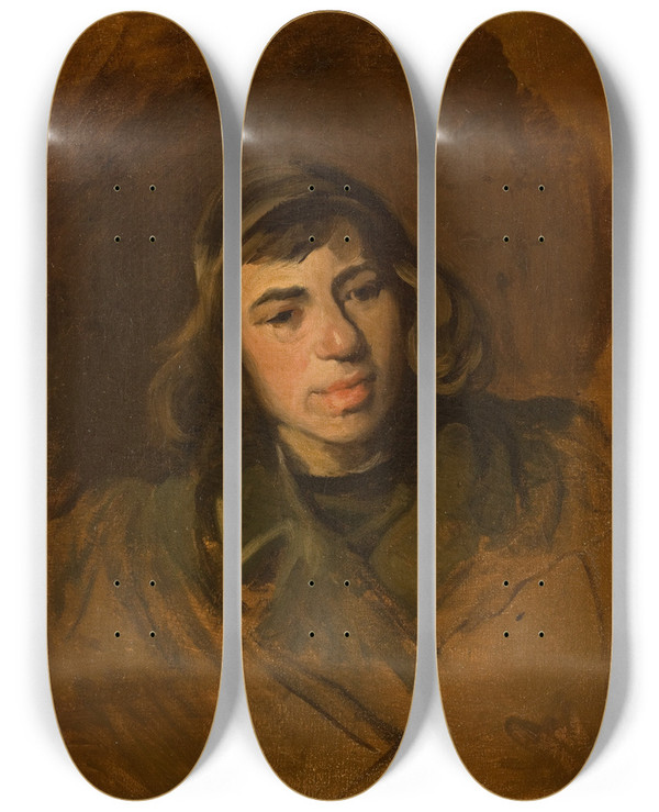 Triptych art skateboard deck of Piotr Michaowski Young Jew by Piotr Michalowski (1800-1855)
