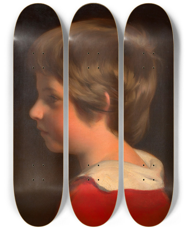 Triptych art skateboard deck of Friedrich Von Amerling Friedrich Amerling Sohn Des Knstlers by Friedrich Von Amerling (1803-1887)