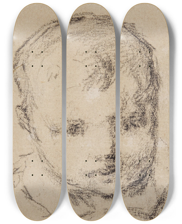 Triptych art skateboard deck of Paul Gauguin Clovis Le Fils De Lartiste by Paul Gauguin (1848-1903)