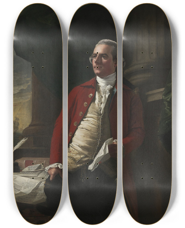 Triptych art skateboard deck of John Singleton Copley Elkanah Watson by John Singleton Copley (1738-1815)