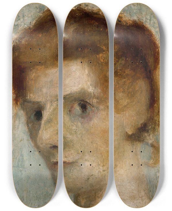 Triptych art skateboard deck of Paula Modersohnbecker Selfportrait by Paula Modersohn-Becker (1876-1907)