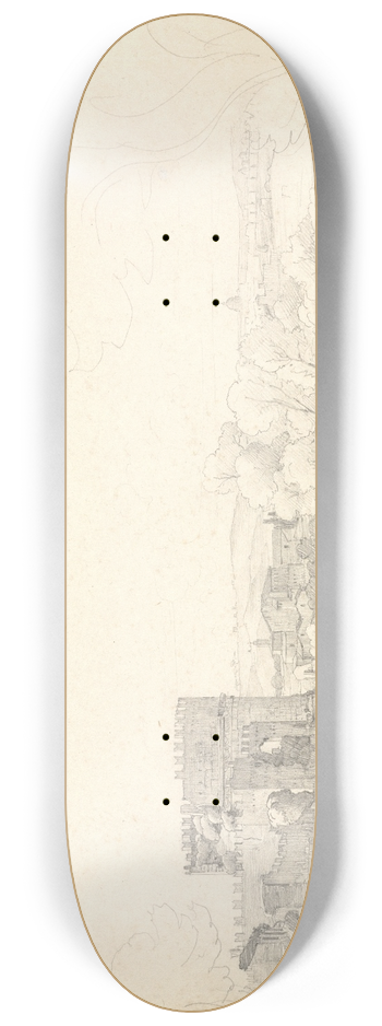 Ernst Fries - Via Appia Antica with the Tomb of Cecilia Metella 8.25 inch art skate deck