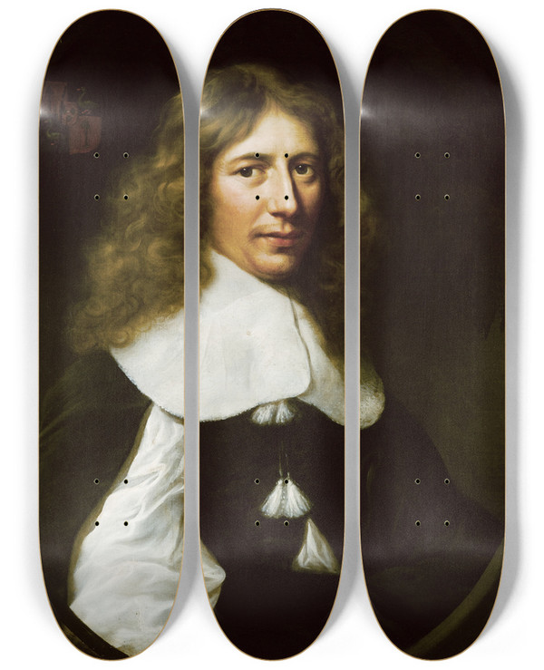 Triptych art skateboard deck of Wallerant Vaillant Pieter De Graeff 16381707 by Wallerant Vaillant (1623-1677)