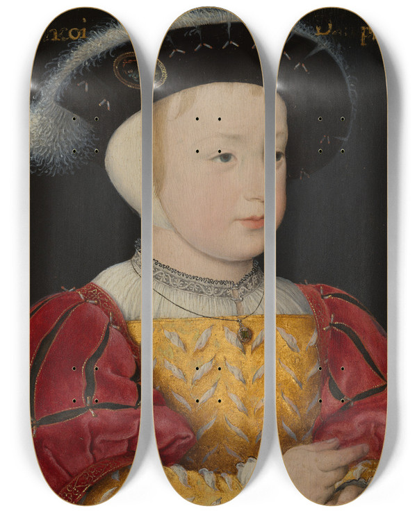 Triptych art skateboard deck of Jean Clouet The Dauphin Franois Son Of Franois I by Jean Clouet (1516-1541)