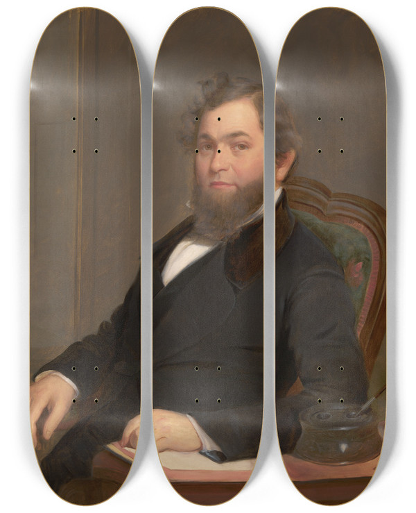 Triptych art skateboard deck of Thomas Le Clear William George Fargo by Thomas Le Clear (1818-1882)