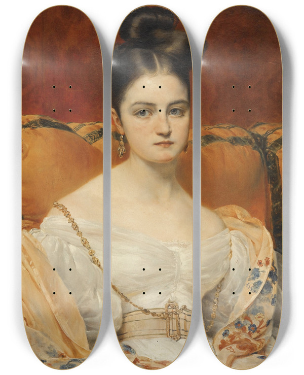 Triptych art skateboard deck of Franoisgabrielguillaume Lpaulle Portrait Dhenriette Grevedon by Francois Gabriel Guillaume Lepaulle (1804-1886)